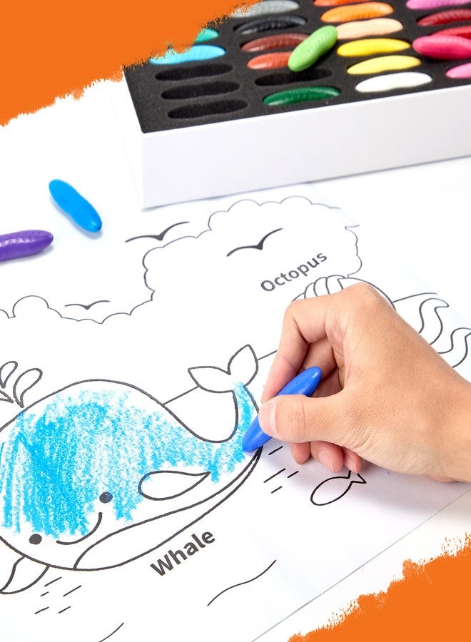 YPLUS Peanut Crayons Set for Kids, Art Case with 12 Colors Crayons and Wall Sticker Paper Rolls, Non-Toxic Toddler Coloring Supplies Stocking Stuffers for Kids Toddler - Image 5